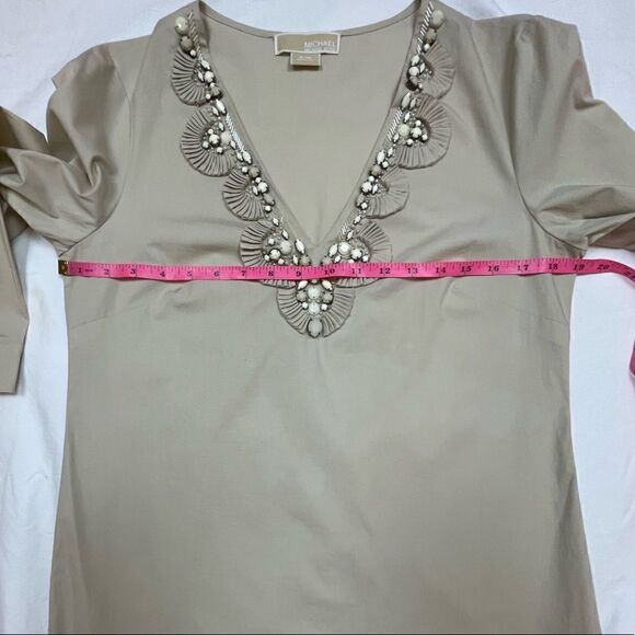 MICHAEL Michael Kors Beaded Tunic in Beige, size S - VGUC - Picture 9 of 12